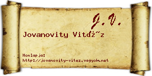 Jovanovity Vitéz névjegykártya
